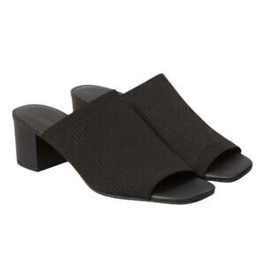 EVERLANE Women’s The Glove Block Heel Mule‎ in Stretchy Black ReKnit-Size 7.5